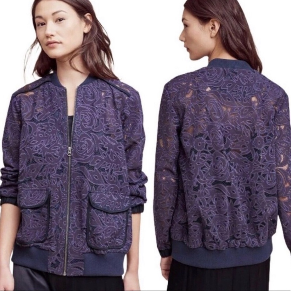 Anthropologie Elevenses Miranda Bomber Jacket